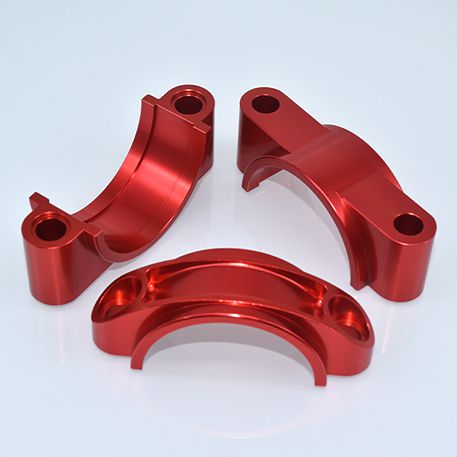 CNC machining aluminum part + red anodized