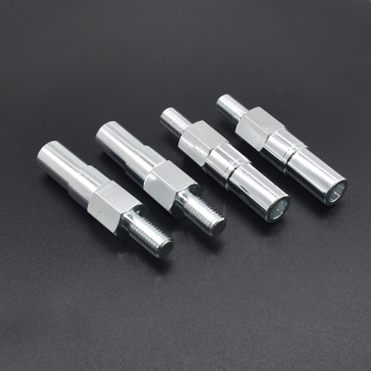 CNC turning Zinc plated steel screw shaft