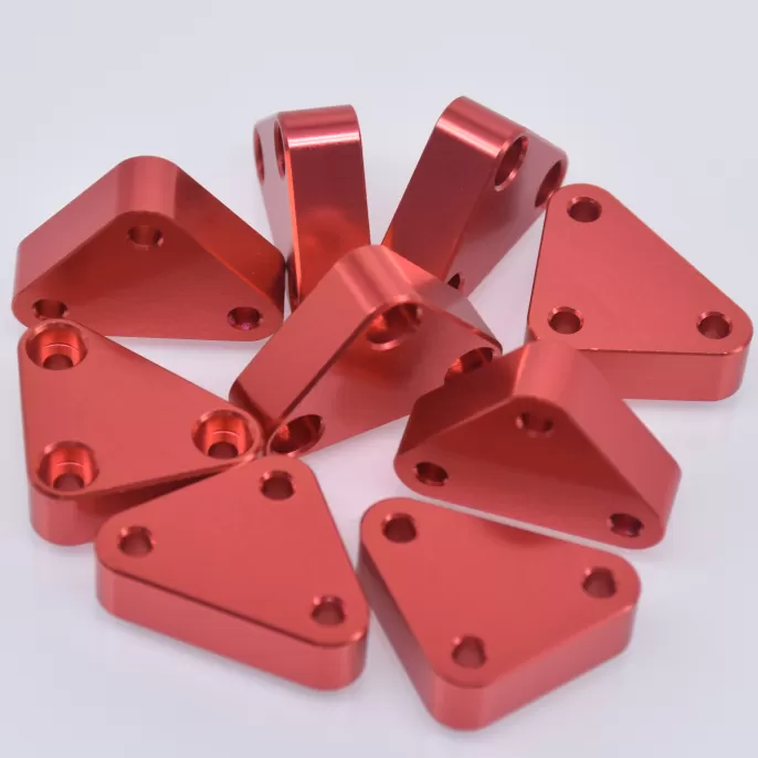 CNC Milling aluminum red anodized