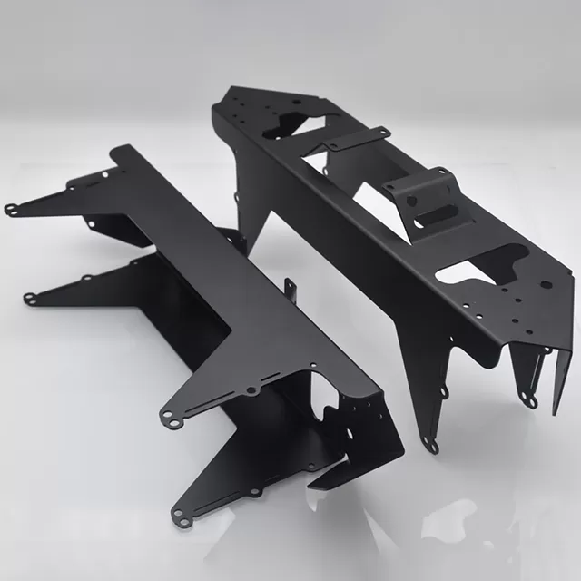 Laser cutiing black anodized aluminum steel metal frame