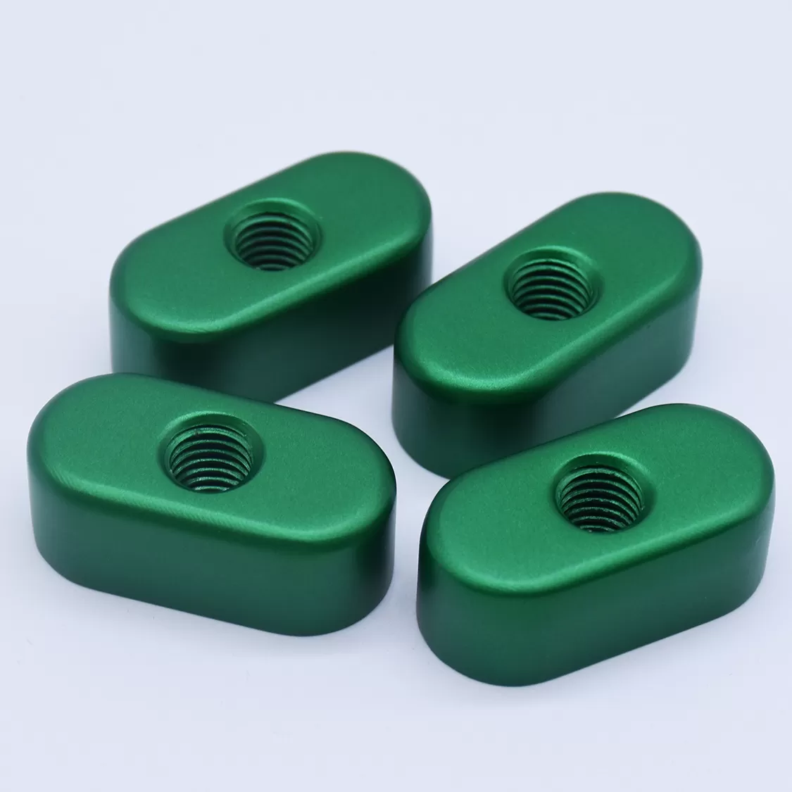 CNC machined green anodized screw aluminum parts